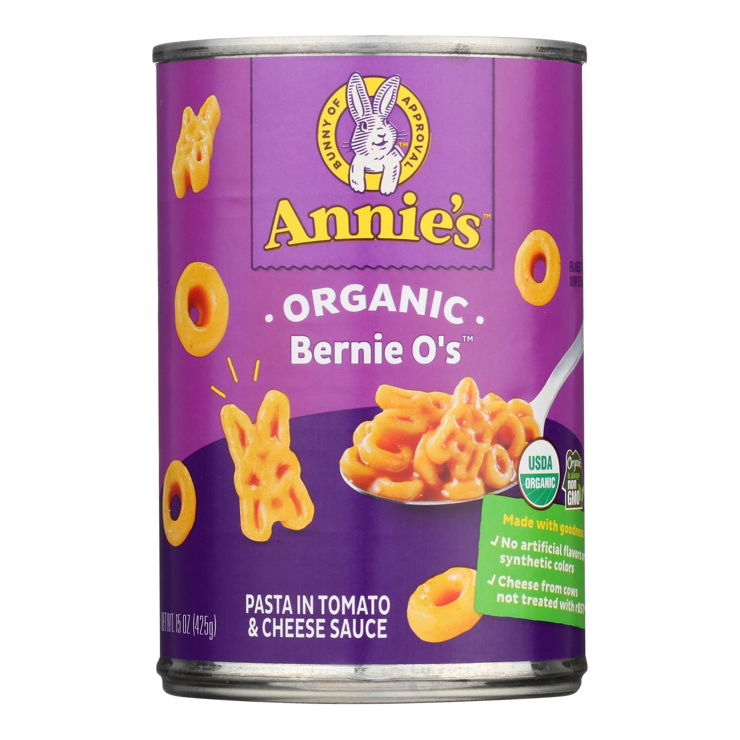 Annie's Homegrown Organic Bernie O?S Pasta In Tomato and Cheese Sauce - Case of 12 - 15 oz.