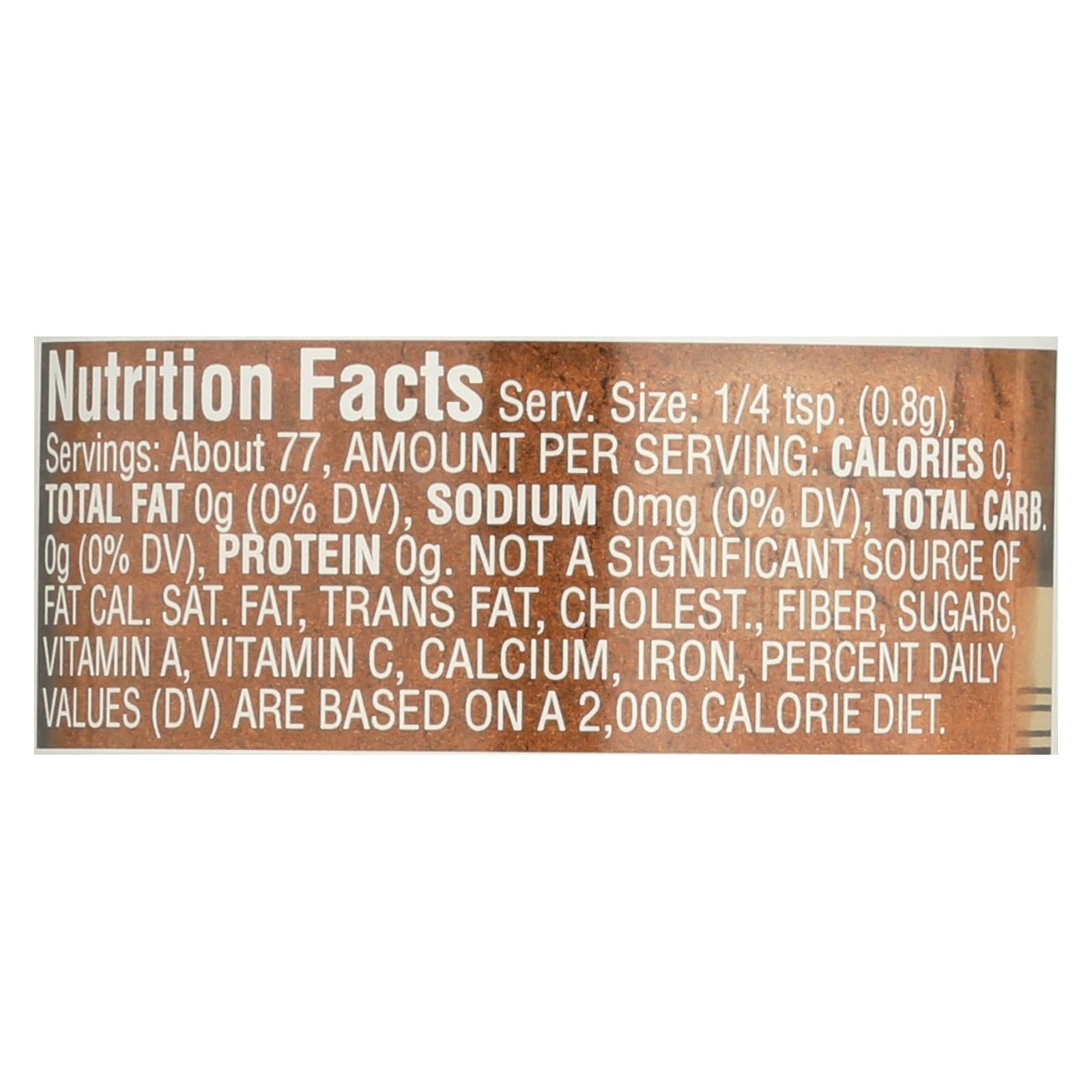 Morton And Bassett 100% Organic Ground Cinnamon - Case of 3 - 2.3 OZ