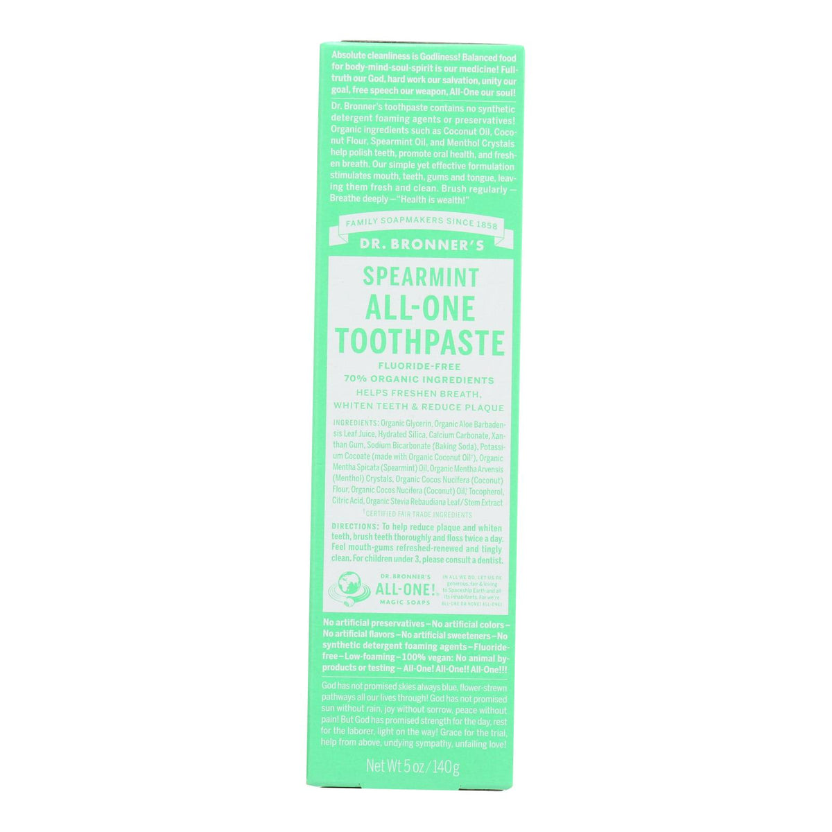 Dr. Bronner's - Tthpst All 1 Sprmnt - 1 Each-5 OZ