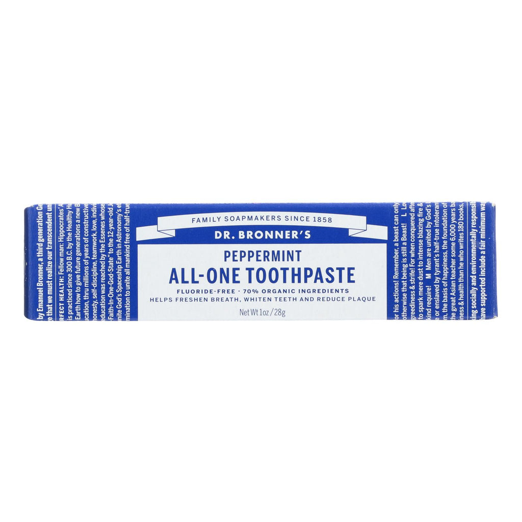 Dr. Bronner's - Tpaste Peppermint Travel - Case of 12-1 OZ