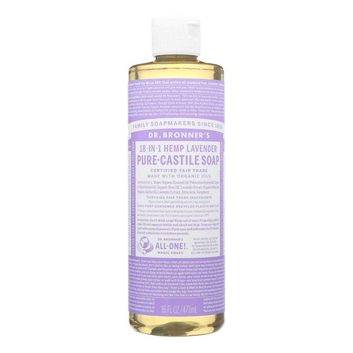 Dr. Bronner's - Castile Liquid Sp Lvndr - 1 Each-16 FZ