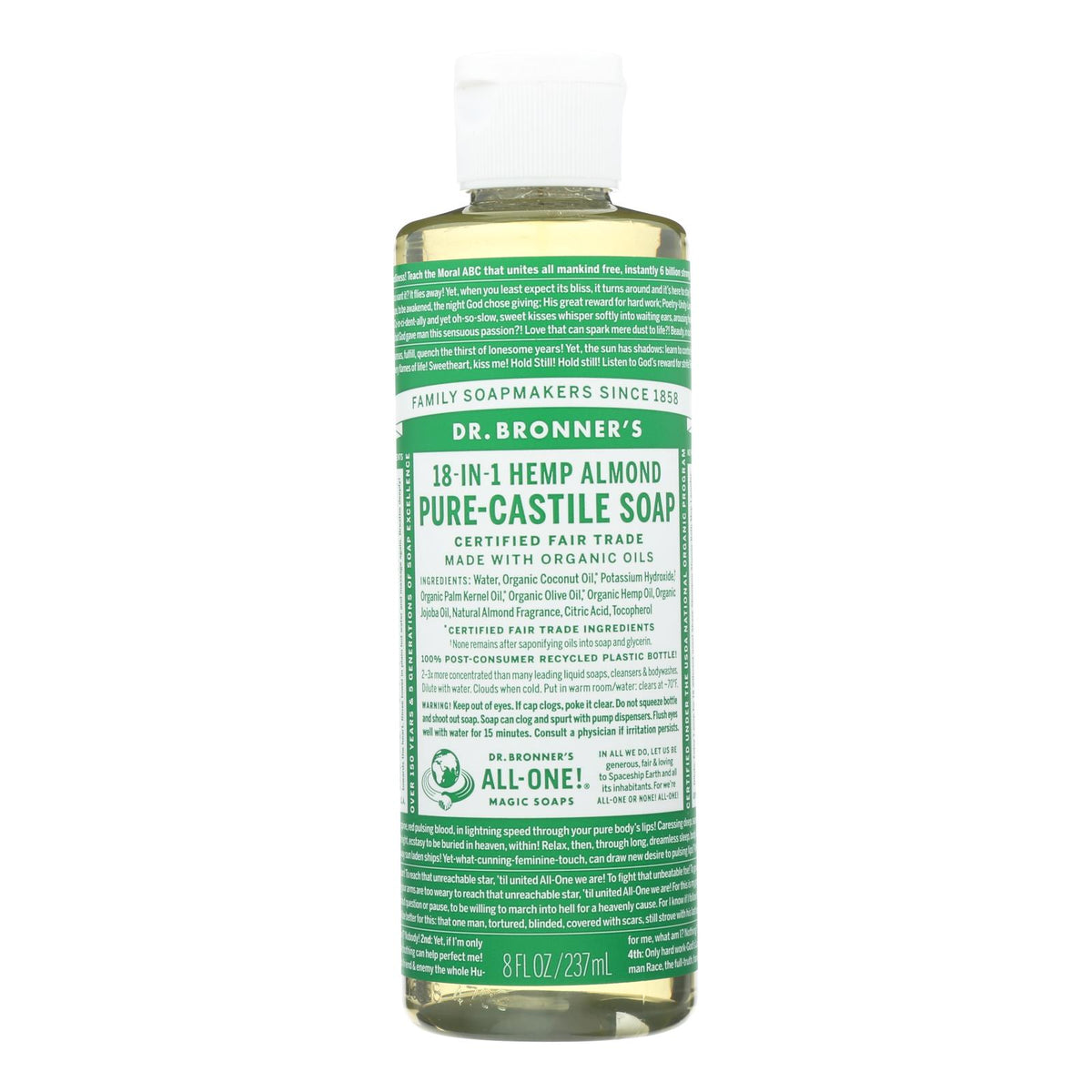 Dr. Bronner's - Castile Liquid Sp Almond - 1 Each-8 FZ