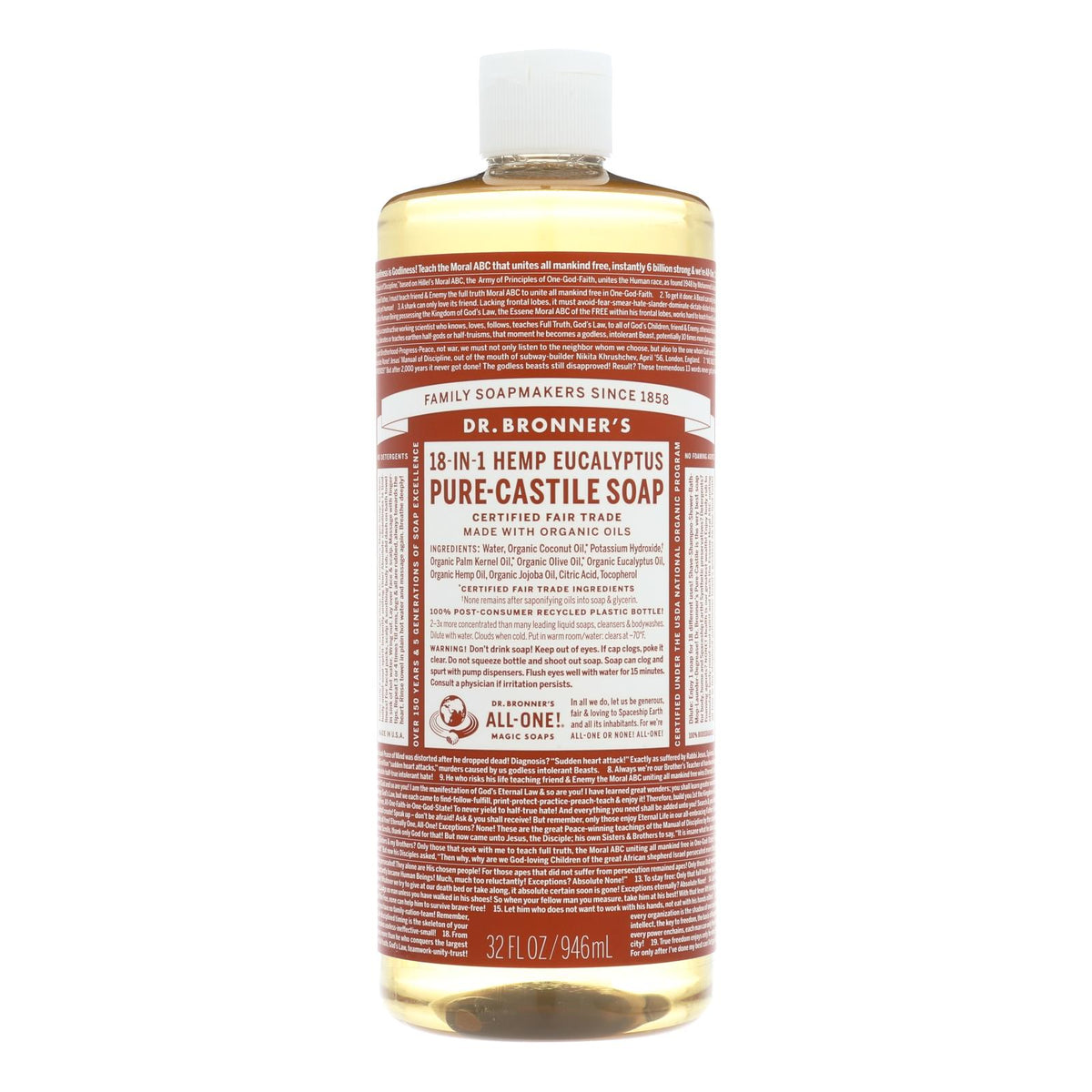 Dr. Bronner's - Castile Liquid Sp Euclyp - 1 Each-32 FZ