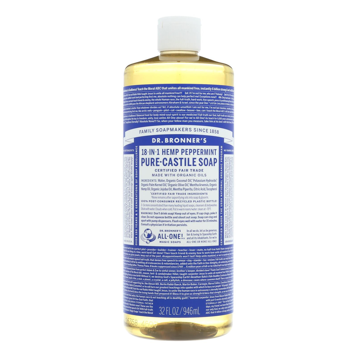 Dr. Bronner's - Castile Liquid Sp Pprmnt - 1 Each-32 FZ