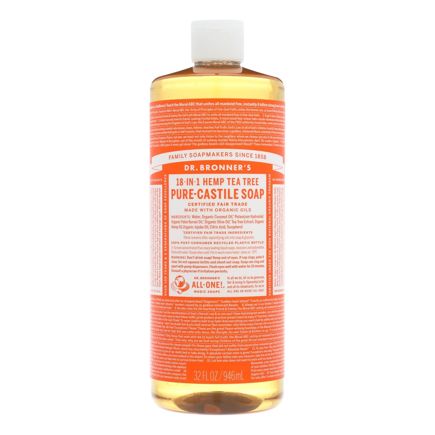 Dr. Bronner's - Castile Liquid Sp T/tree - 1 Each-32 FZ
