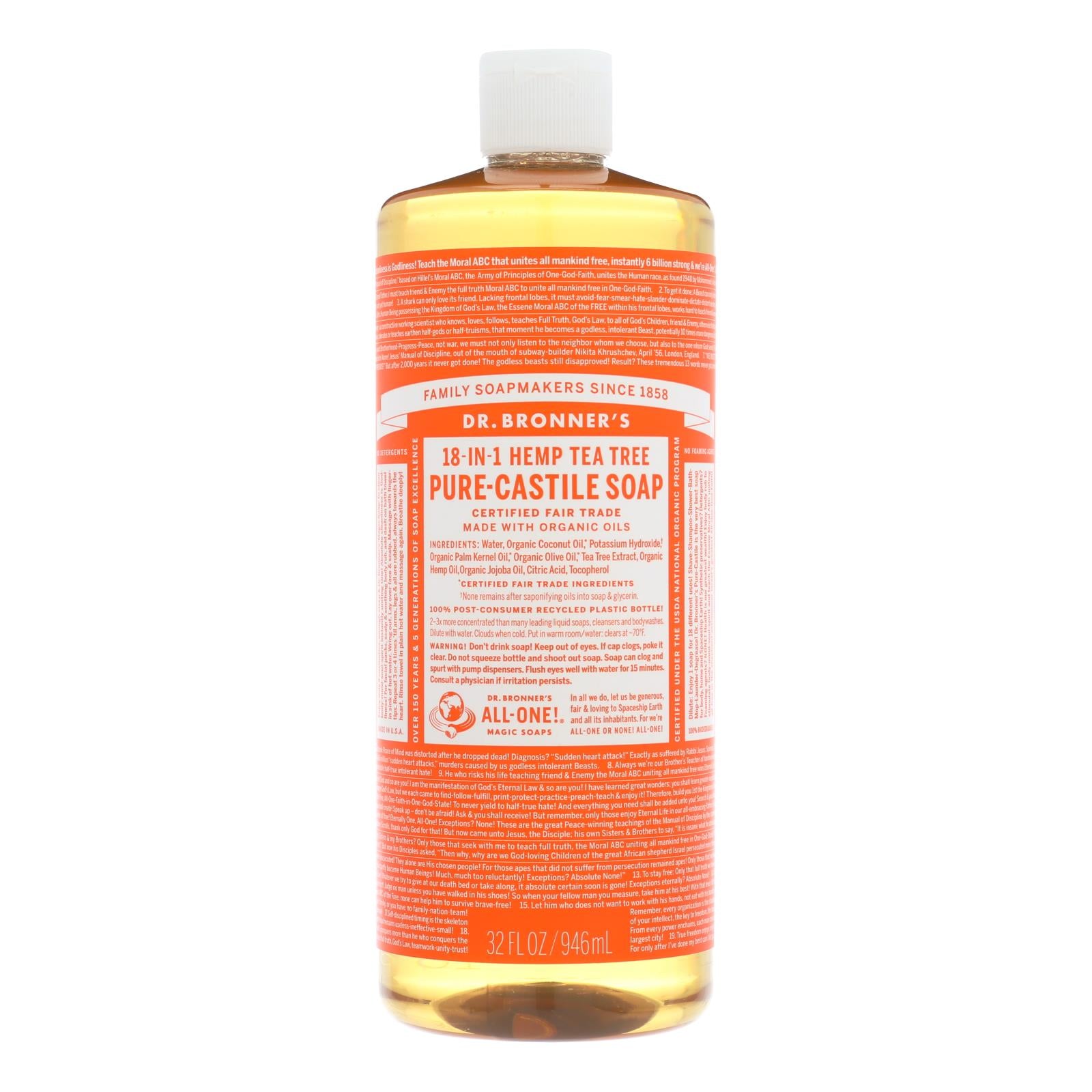 Dr. Bronner's - Castile Liquid Sp T/tree - 1 Each-32 FZ