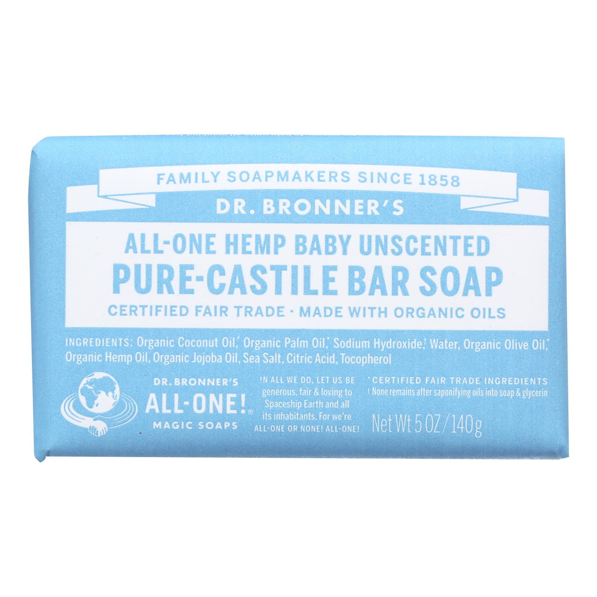 Dr. Bronner's - Bar Soap Baby Unscntd - 1 Each-5 OZ
