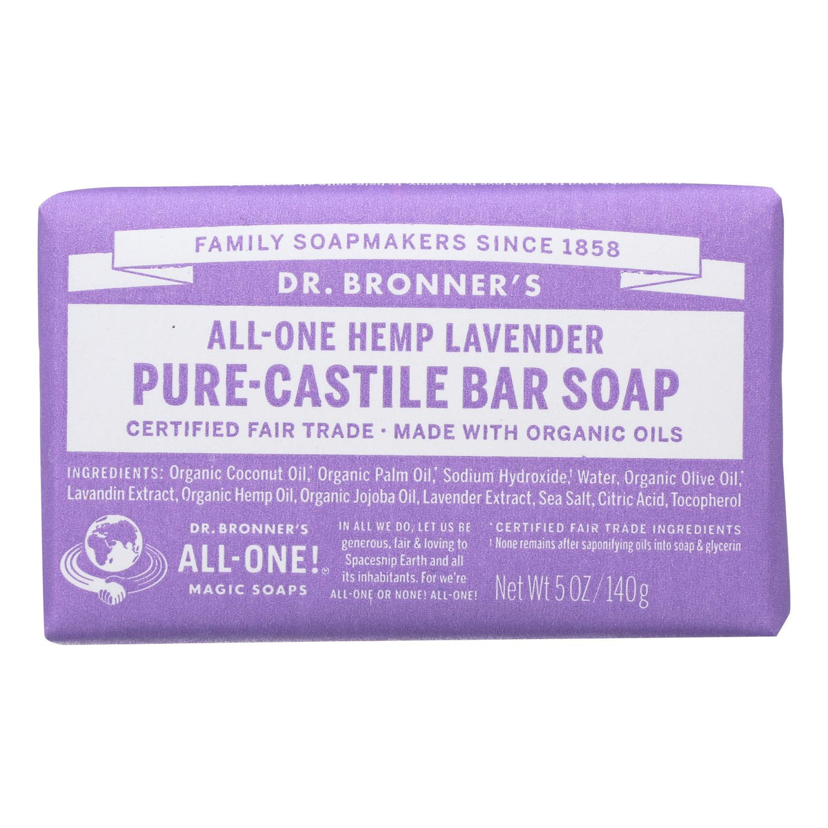 Dr. Bronner's - Bar Soap Lavender Hemp - 1 Each-5 OZ