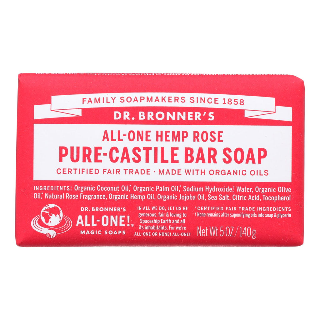 Dr. Bronner's - Bar Soap Rose Hemp - 1 Each-5 OZ