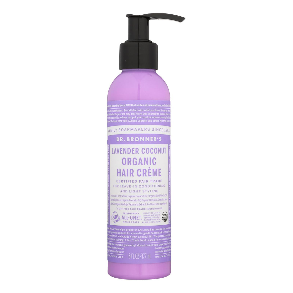 Dr. Bronner's - Hair Creme Lvndr/coco - 1 Each-6 OZ