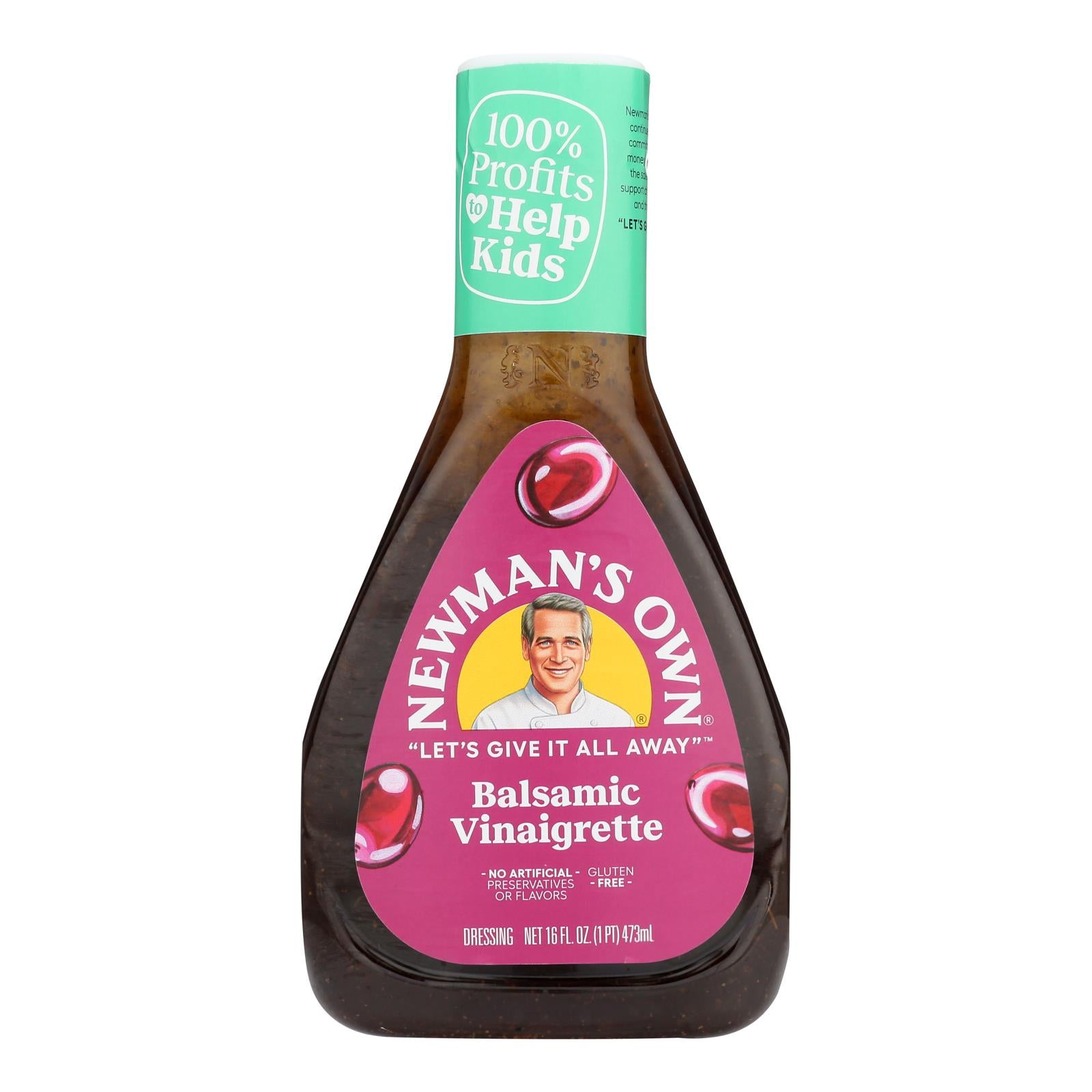 Newman's Own Balsamic Salad Dressing - Vinegar - Case of 6 - 16 Fl oz.