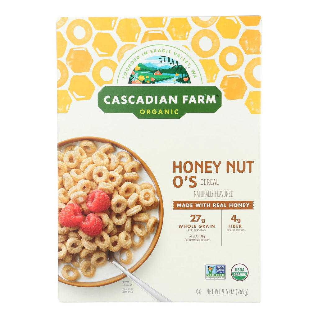 Cascadian Farm Organic Cereal - Honey Nut Os - Case of 12 - 9.5 oz