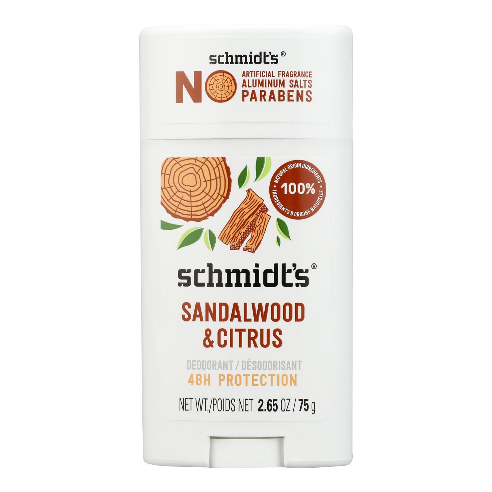Schmidts - Deodorant Citrus Sandalwd Stk - 1 Each-2.65 OZ