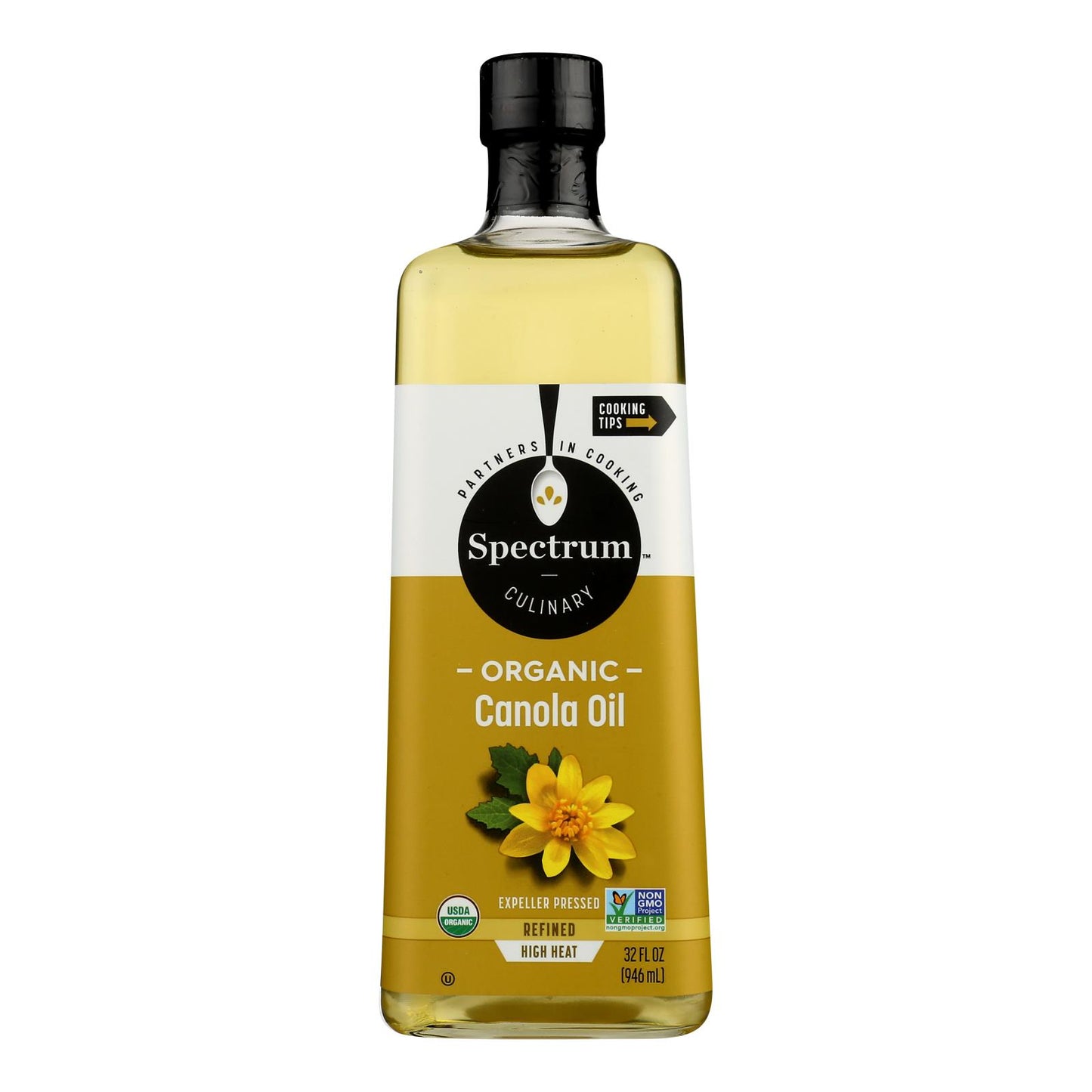 Spectrum Naturals Organic Refined Canola Oil - Case of 12 - 32 Fl oz.