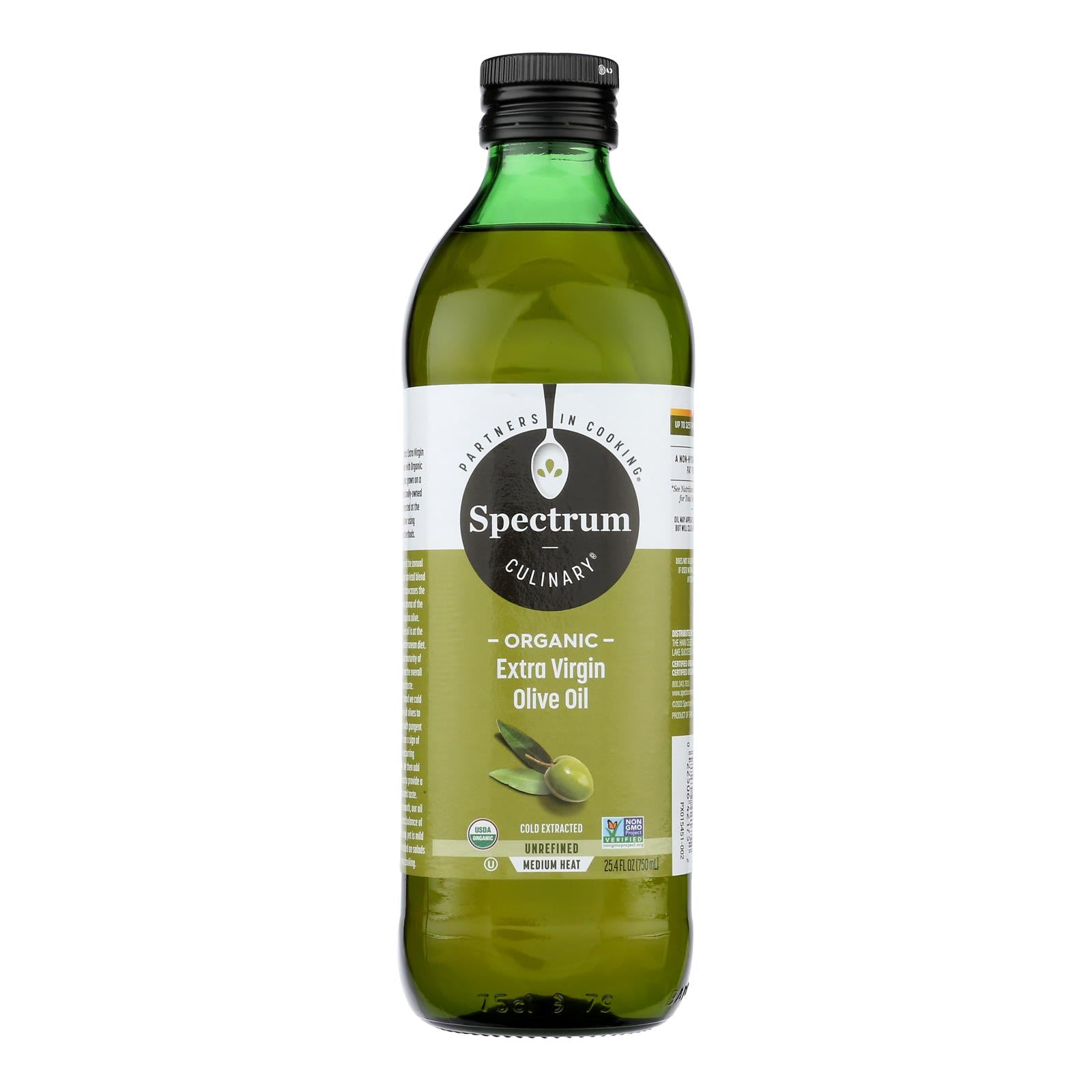 Spectrum Naturals Organic Unrefined Extra Virgin Olive Oil - Case of 6 - 25.4 Fl oz.