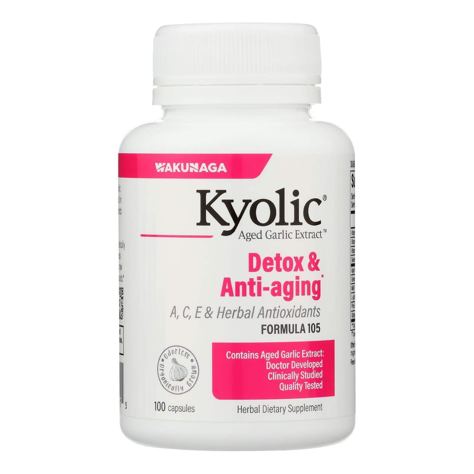 Kyolic - Aged Garlic Extract Detox and Anti-Aging Formula 105 - 100 Capsules