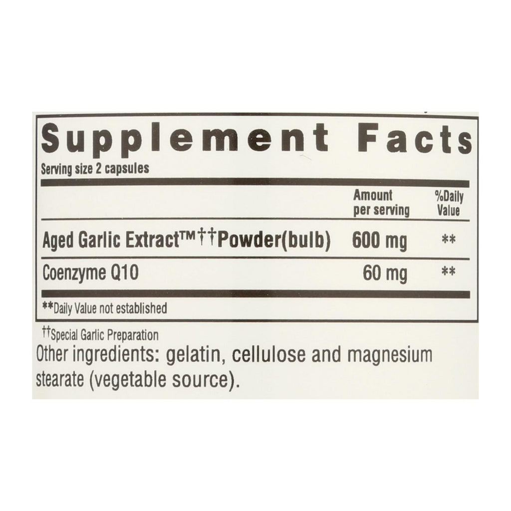 Kyolic - Aged Garlic Extract CoQ10 Formula 110 - 100 Capsules