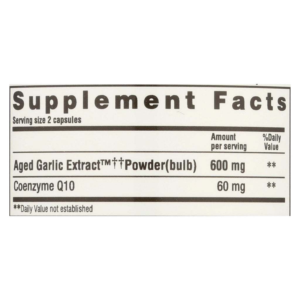 Kyolic - Aged Garlic Extract CoQ10 Formula 110 - 100 Capsules
