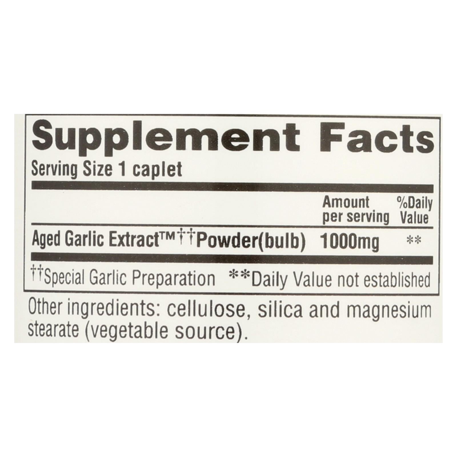Kyolic - Aged Garlic Extract One Per Day Cardiovascular - 1000 mg - 30 Caplets