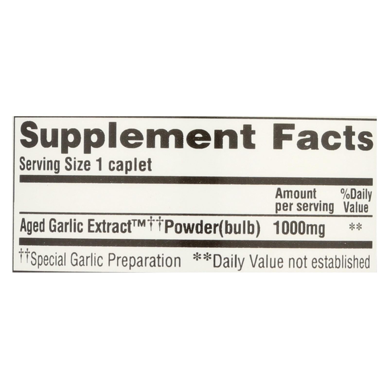 Kyolic - Aged Garlic Extract One Per Day Cardiovascular - 1000 mg - 30 Caplets