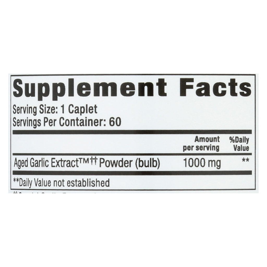 Kyolic - Aged Garlic Extract One Per Day Cardiovascular - 1000 mg - 60 Caplets