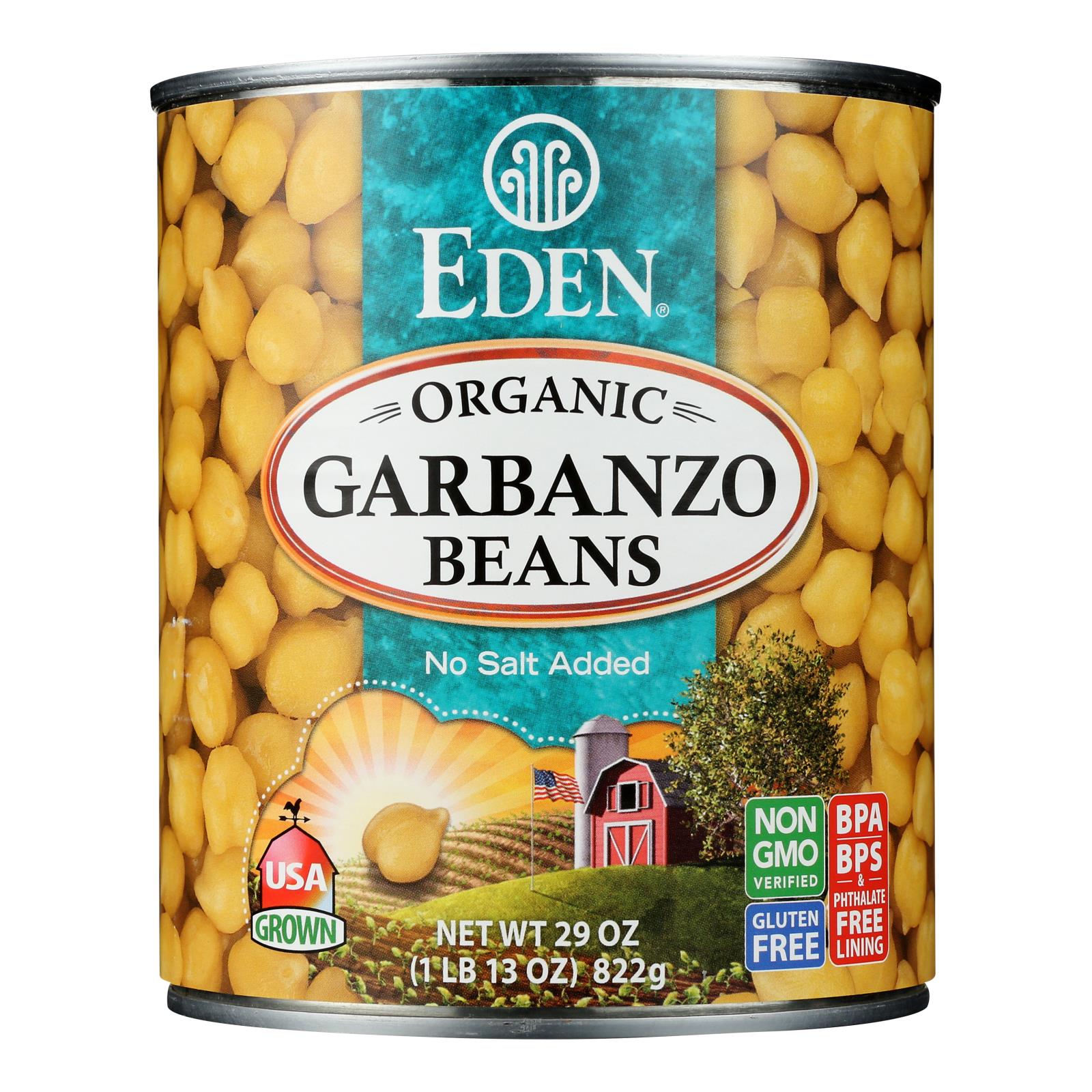 Eden Foods Organic Garbanzo Beans - Case of 12 - 29 oz.