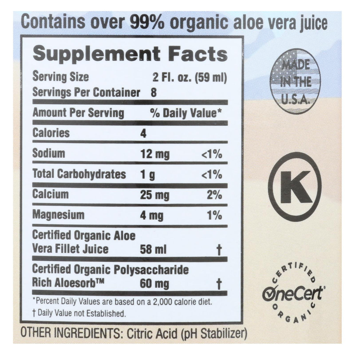 Lily of the Desert - Organic Aloe Vera Juice Inner Fillet - 16 fl oz