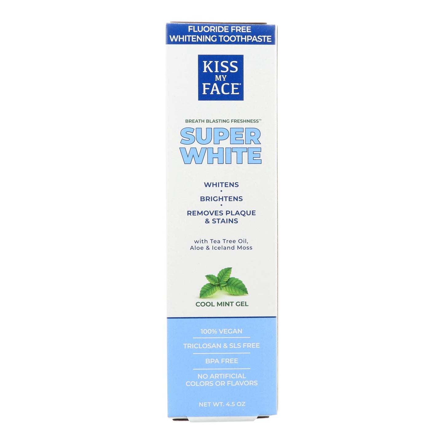 Kiss My Face Toothpaste - Whitening - Fluoride Free - Gel - 4.5 oz