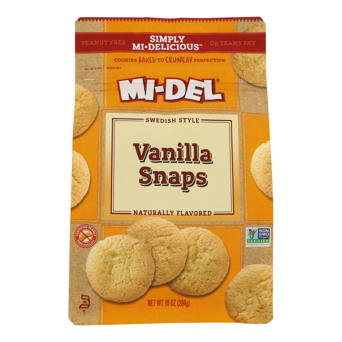 Midel Cookies - Vanilla Snaps - Case of 8 - 10 oz