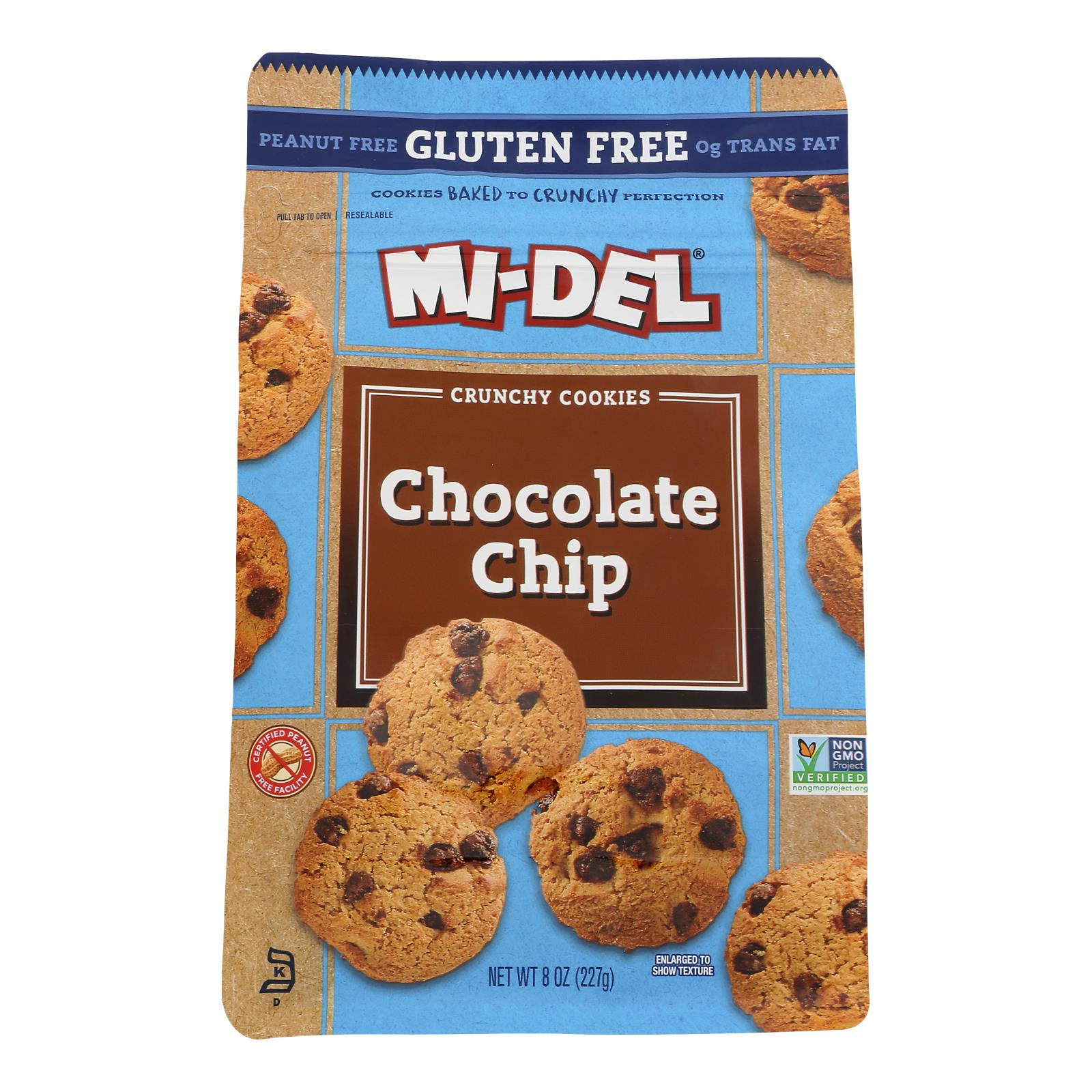 Mi-Del's Gluten-Free Chocolate Chip Crunchy Cookies  - Case of 8 - 8 OZ