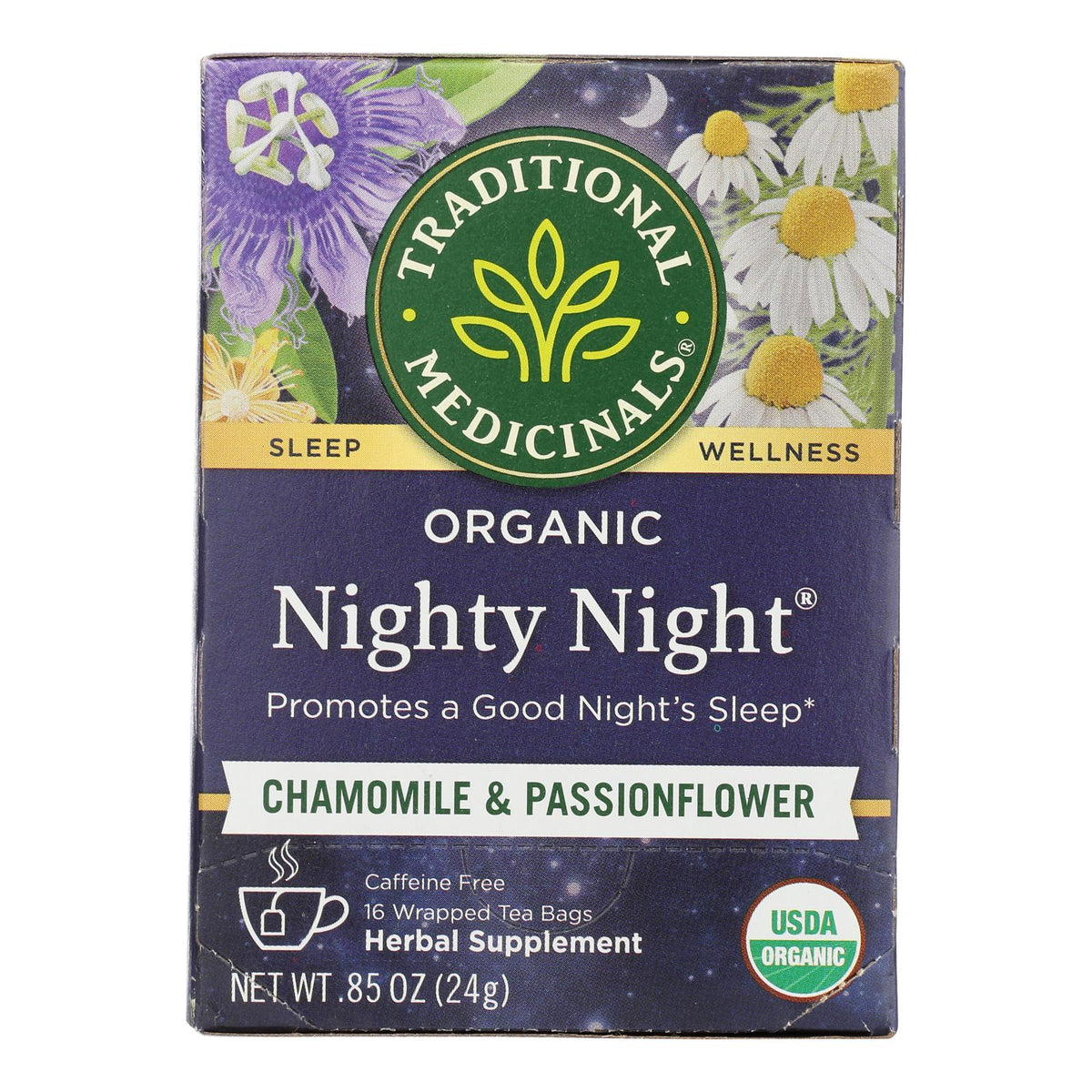 Traditional Medicinals Organic Nighty Night Herbal Tea - 16 Tea Bags - Case of 6