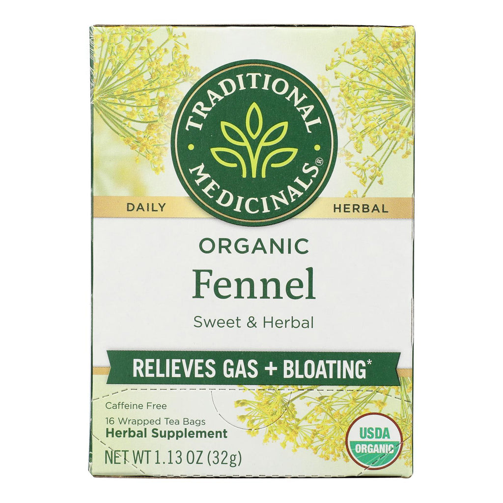 Traditional Medicinals Organic Herbal Tea - Fennel - Case of 6 - 16 Bags