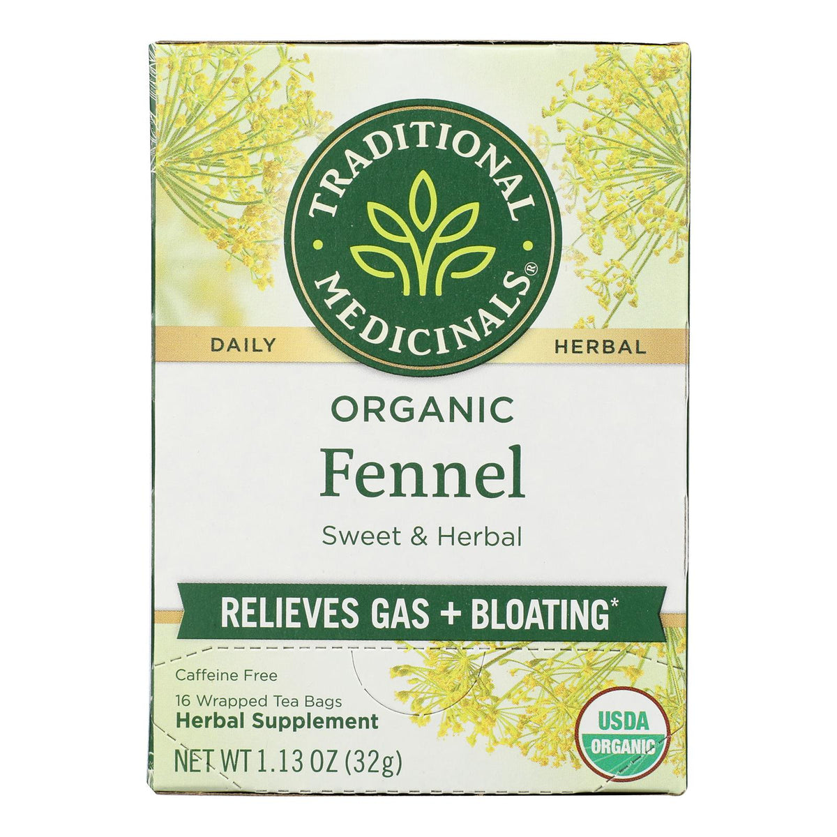 Traditional Medicinals Organic Herbal Tea - Fennel - Case of 6 - 16 Bags