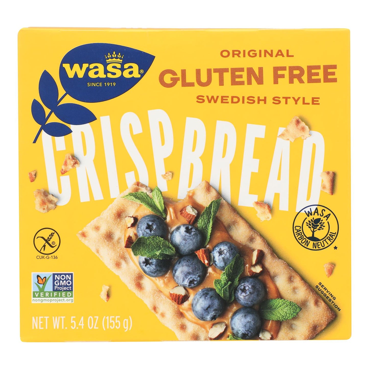 Wasa Gluten-Free Original Crispbread  - Case of 10 - 5.4 OZ