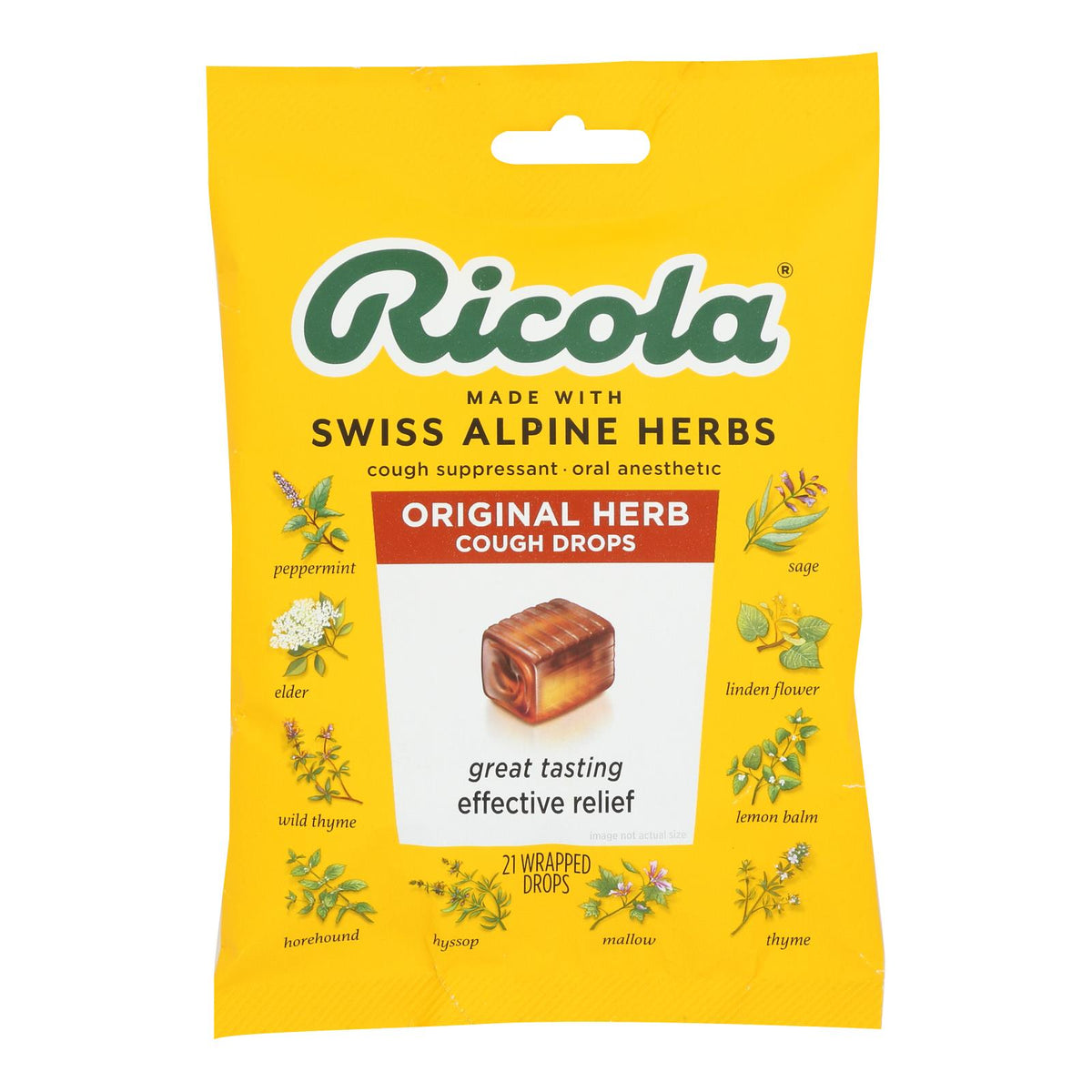 Ricola - Cough Drop Original Herb - Case of 8-21 CT