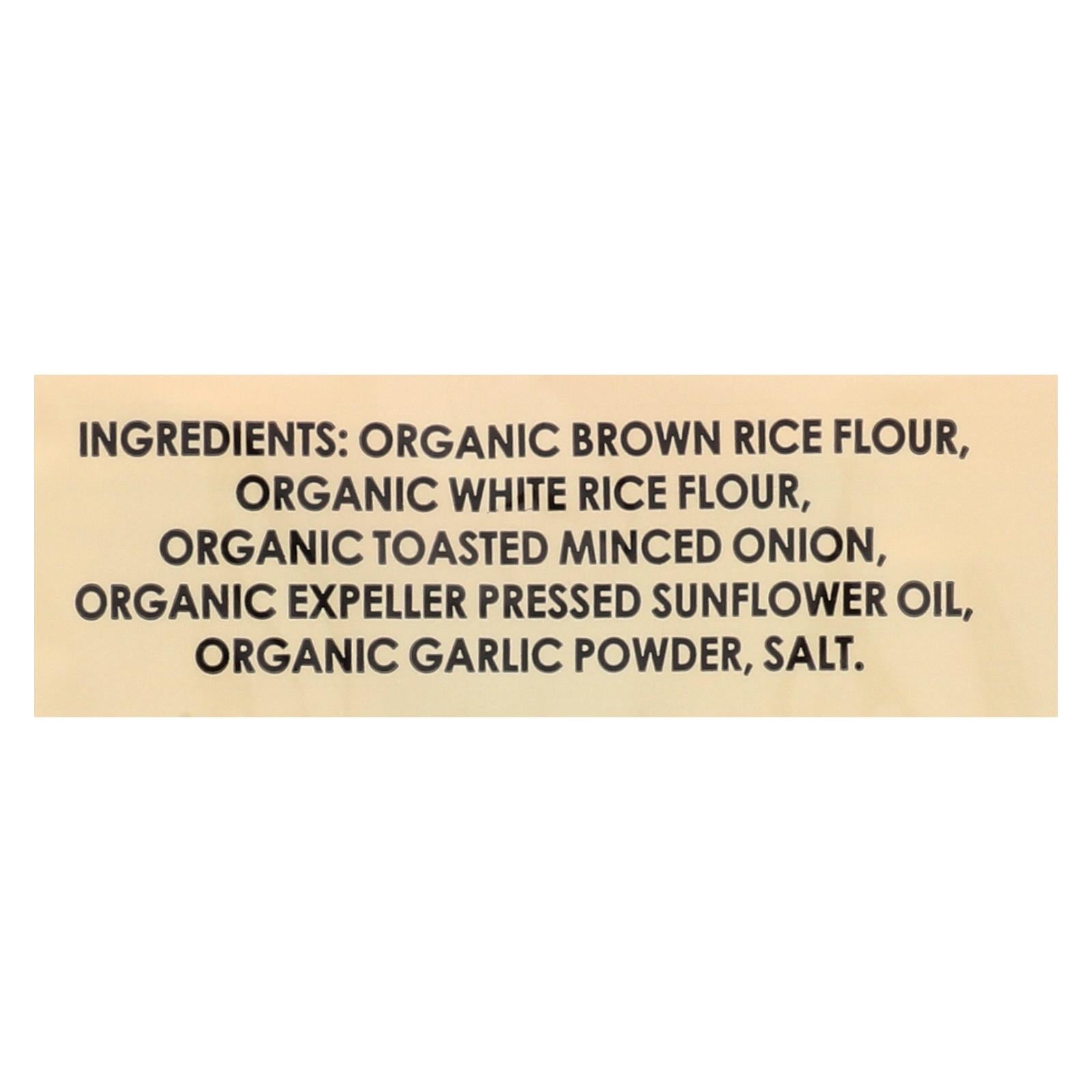 Edward and Sons Brown Rice Snaps - Toasted Onion - Case of 12 - 3.5 oz.
