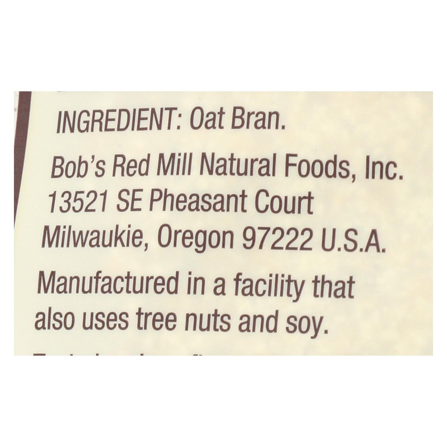 Bob's Red Mill - Oat Bran - Gluten Free - Case of 4-16 oz.