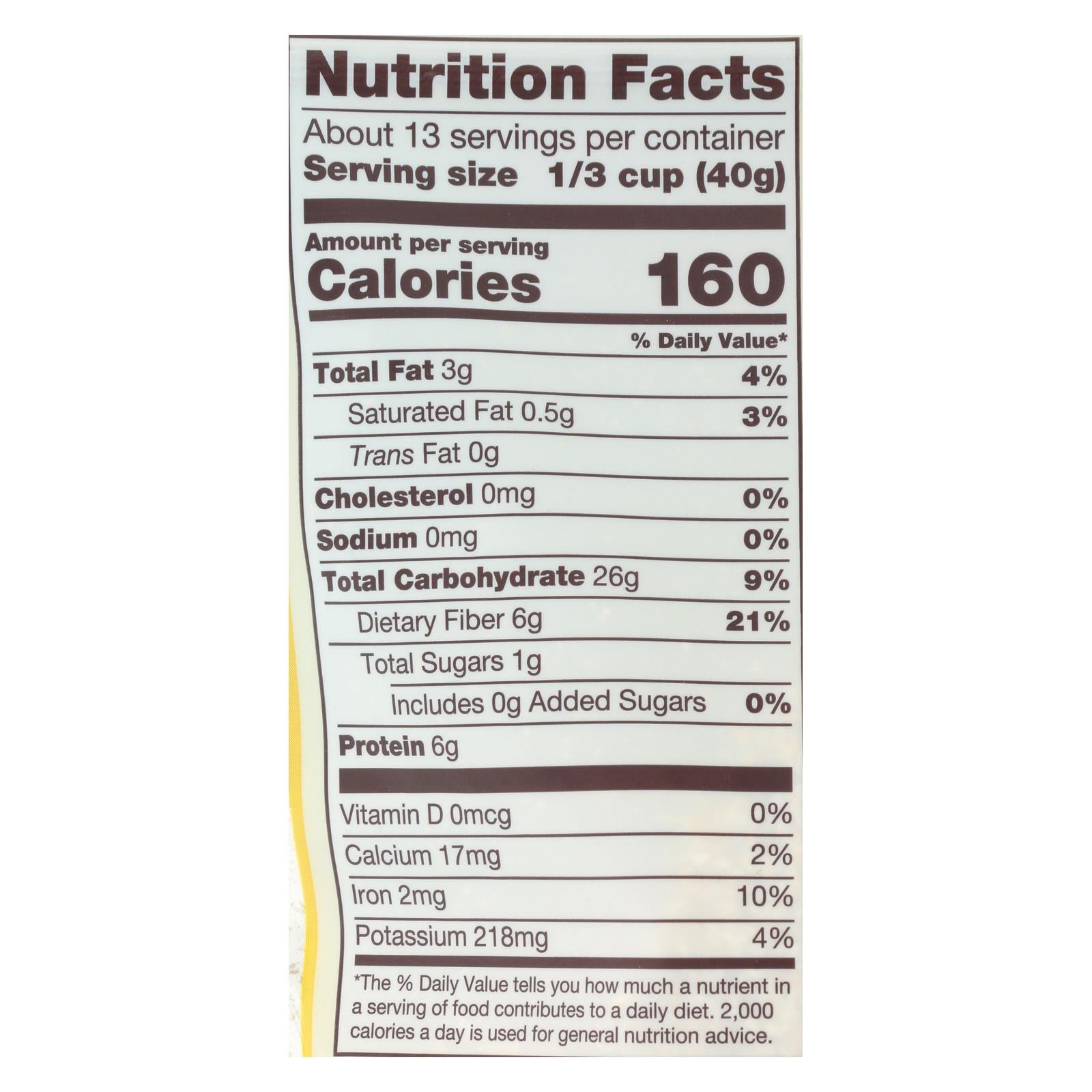 Bob's Red Mill - Oat Bran - Organic High Fiber Hot Cereal - Case of 4 - 18 oz.