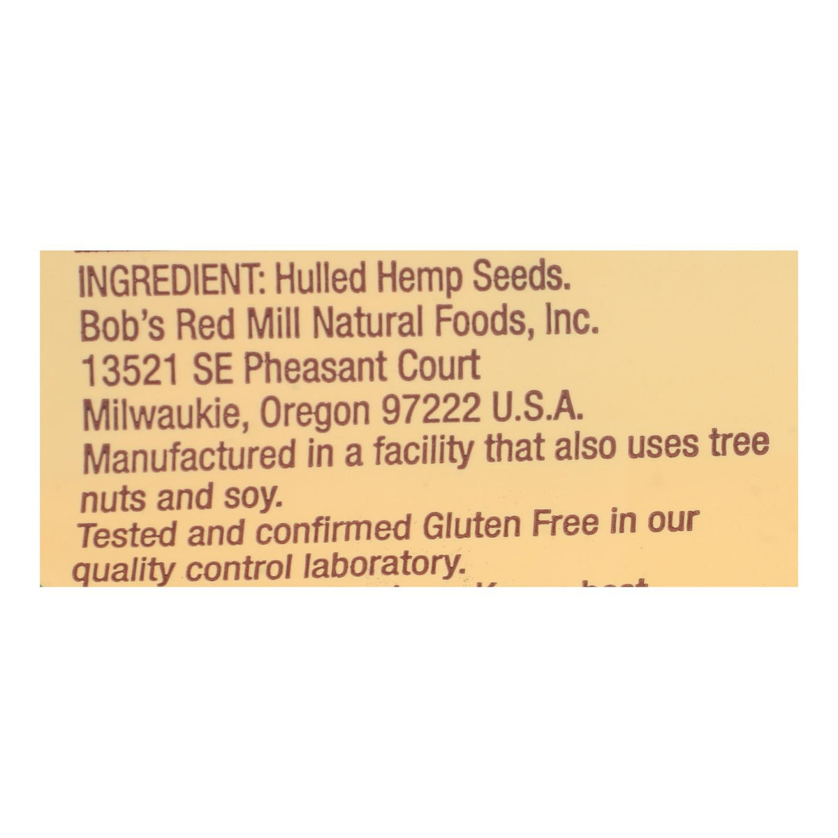 Bob's Red Mill - Seeds Hemp Hulled - Case of 5-8 OZ