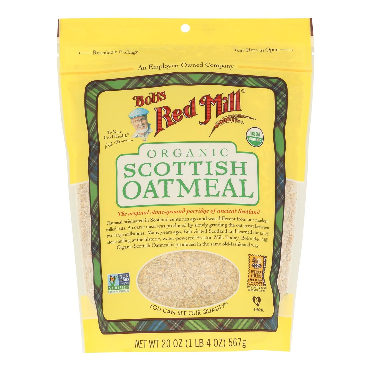 Bob's Red Mill - Oatmeal - Organic Scottish  - Case of 4 - 20 oz.