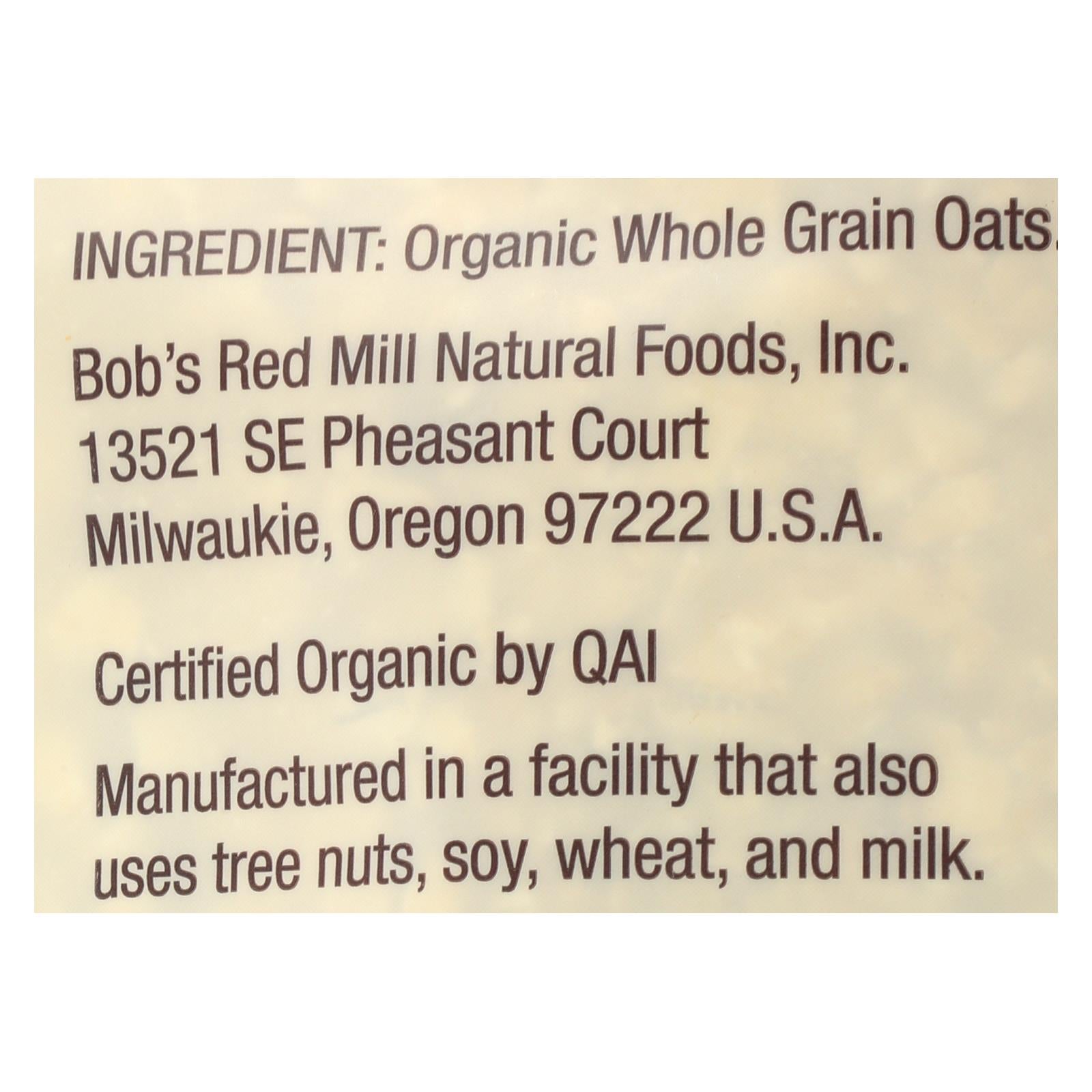 Bob's Red Mill - Oats - Organic Quick Cooking Rolled Oats - Whole Grain - Case of 4 - 32 oz.