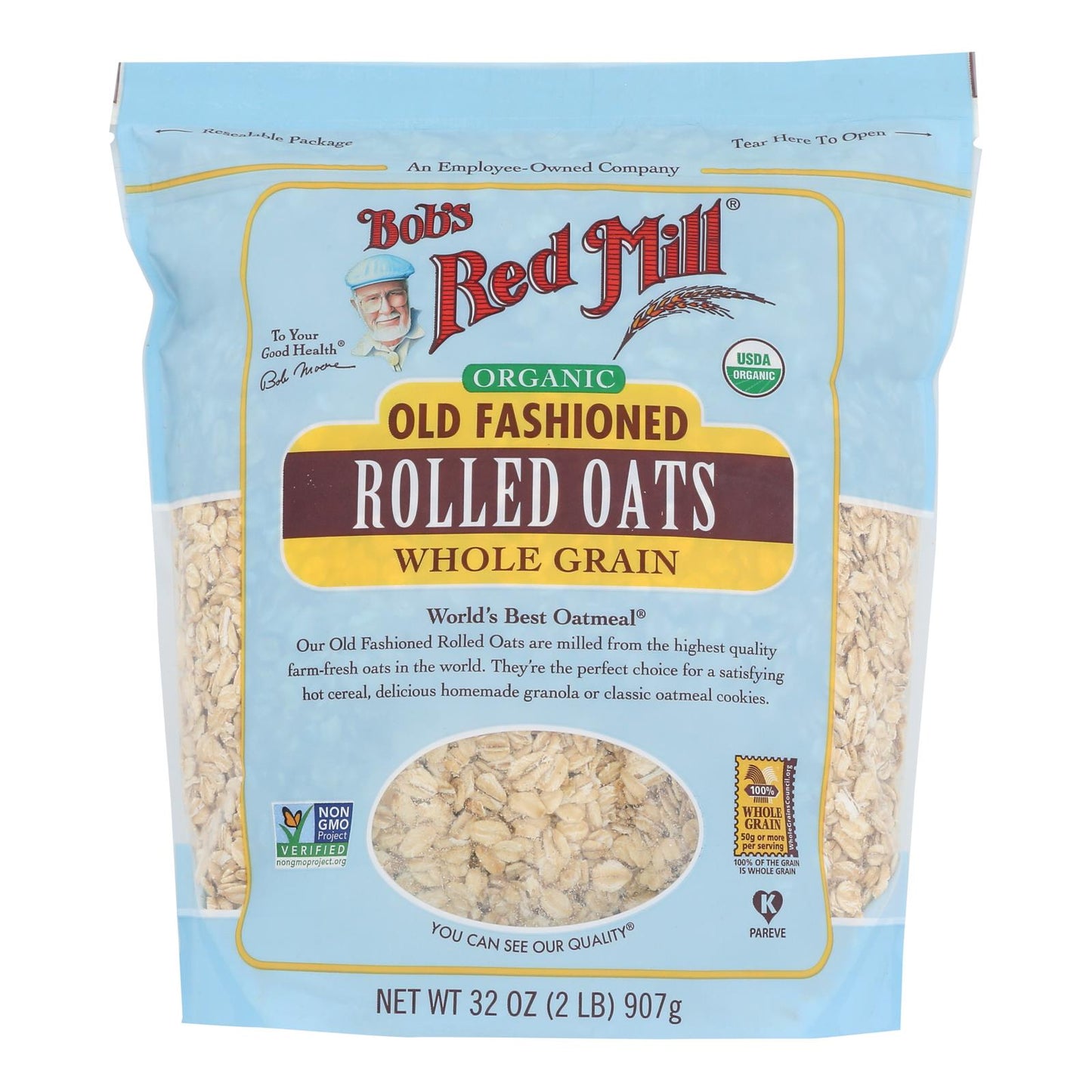 Bob's Red Mill - Oats - Organic Old Fashioned Rolled Oats - Case of 4 - 32 oz.
