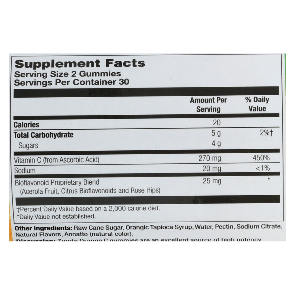 Zand - Gummies Orange C - 1 Each - 60 CT
