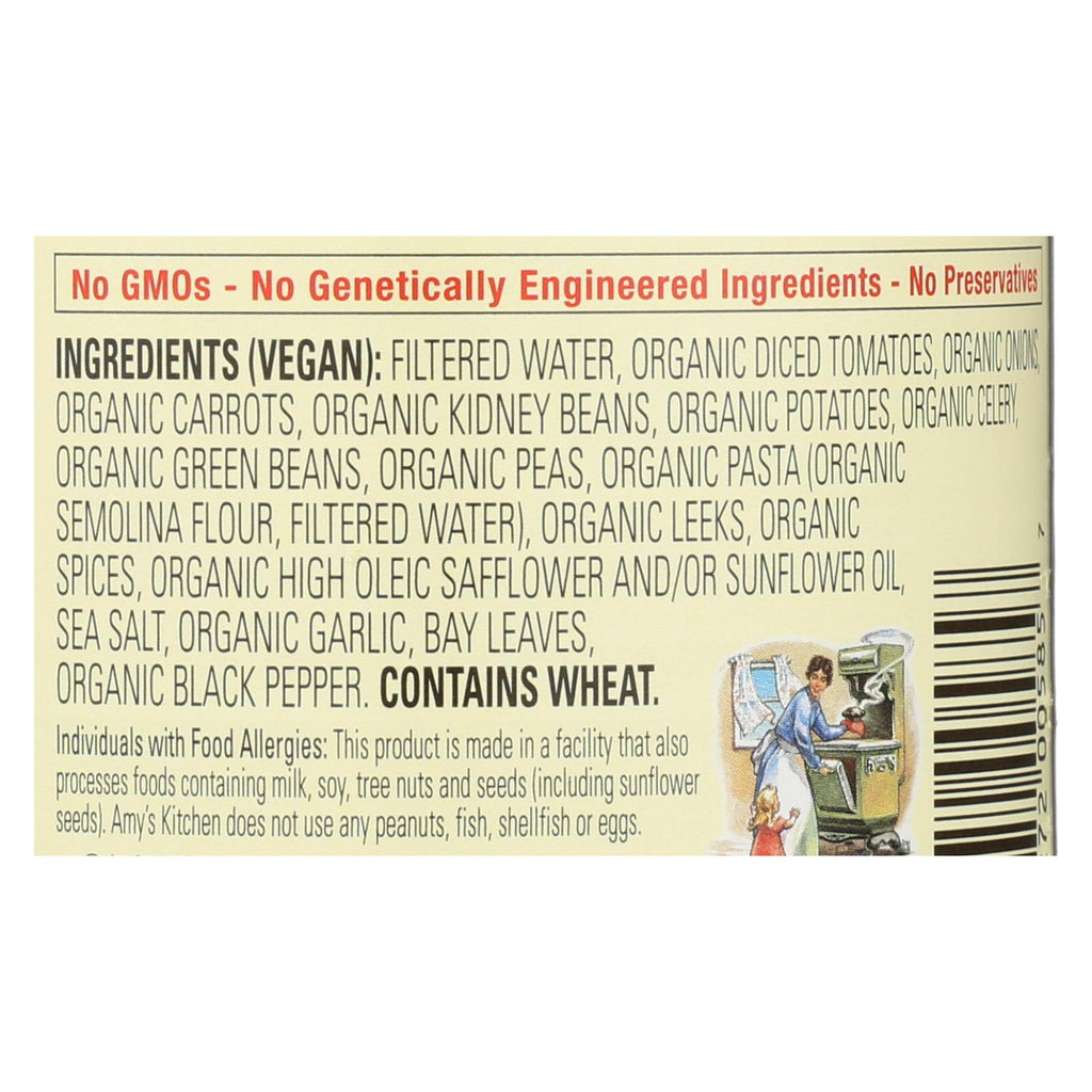 Amy's - Organic Low Sodium Minestrone Soup - Case of 12 - 14.1 oz