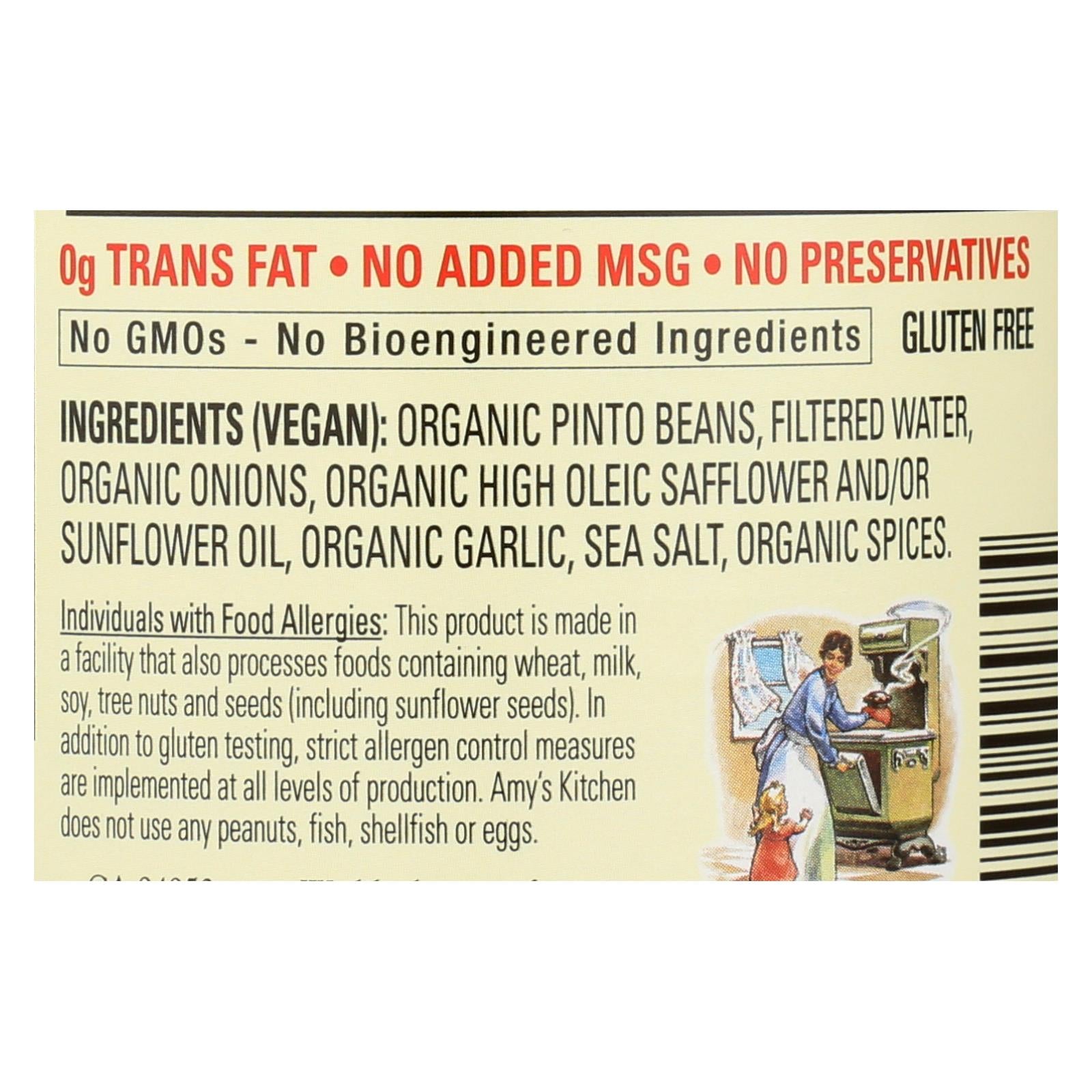 Amy's - Organic Light In Sodium Traditional Refried Beans - Case of 12 - 15.4 oz.