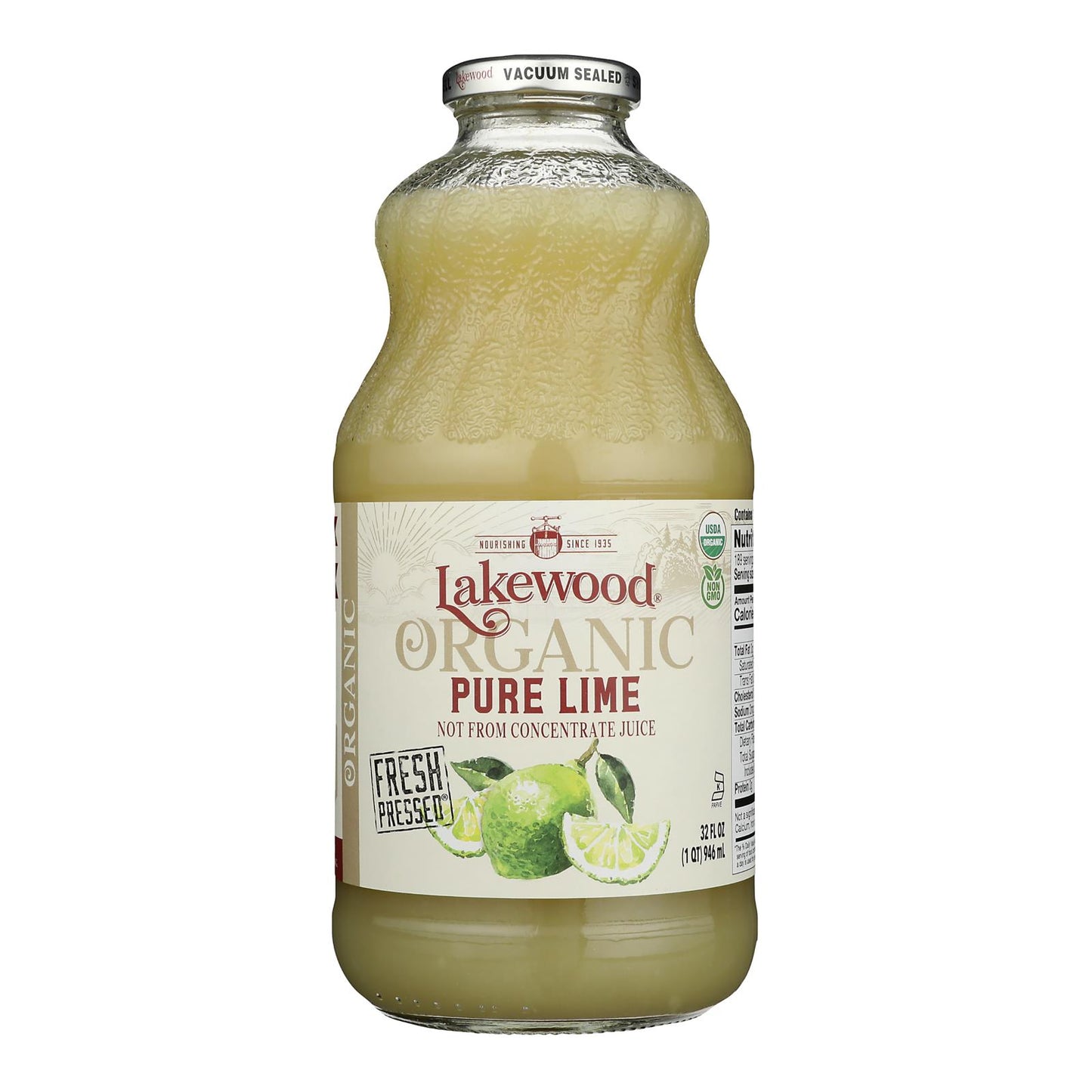 Lakewood - Organic Juice - Pure Lime - Case of 6 - 32 fl oz.