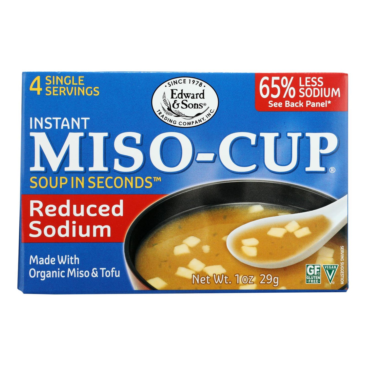 Edward and Sons Reduced Sodium Miso - Cup - Case of 12 - 1 oz.