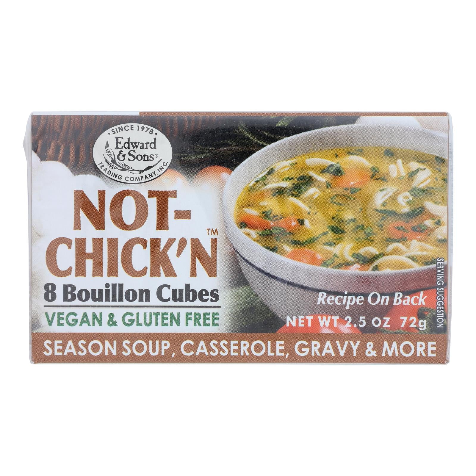 Edwards and Sons Natural Bouillon Cubes - Not Chick n - 2.5 oz - Case of 12