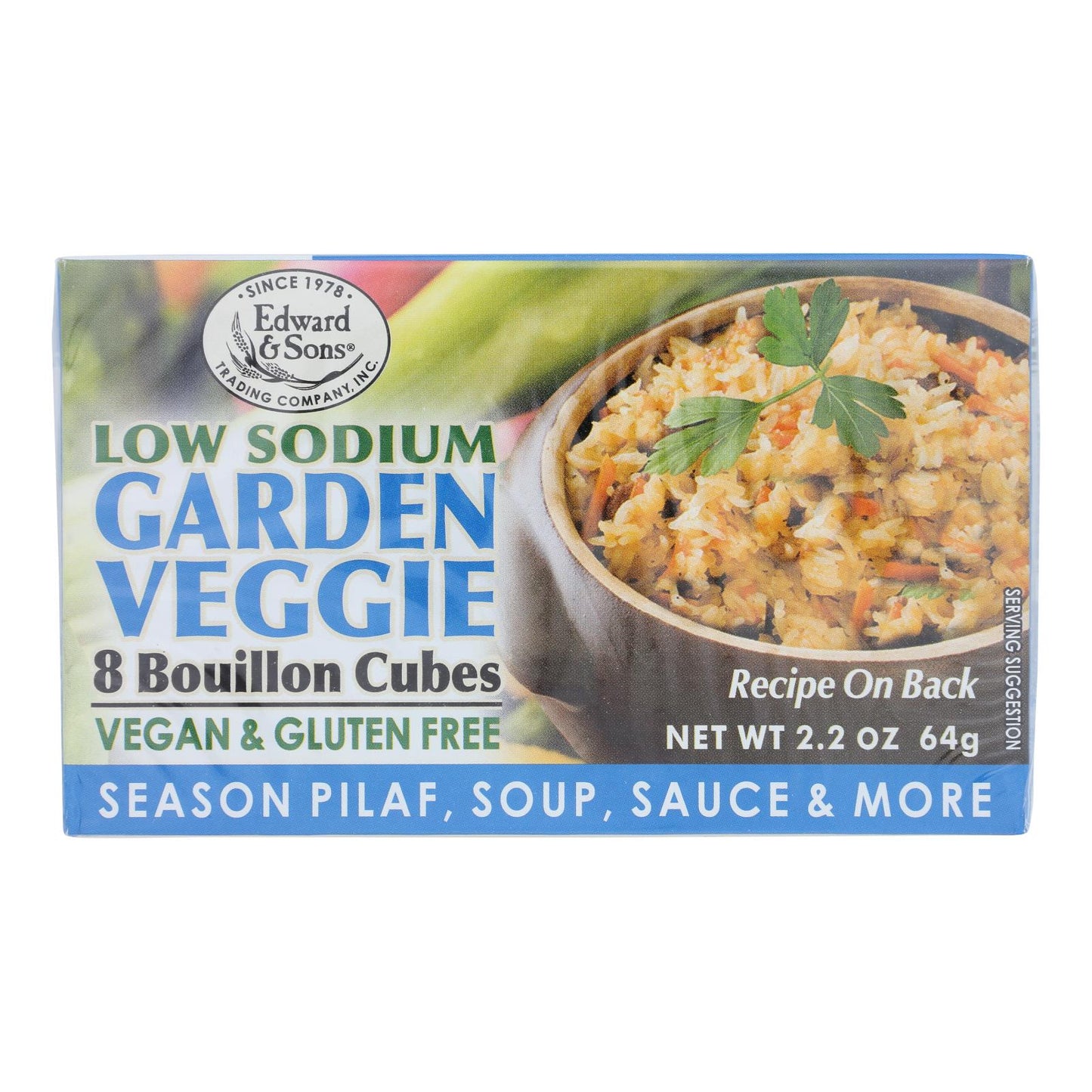 Edwards and Sons Natural Bouillon Cubes - Veggie - Low Sodium - 2.2 oz - Case of 12