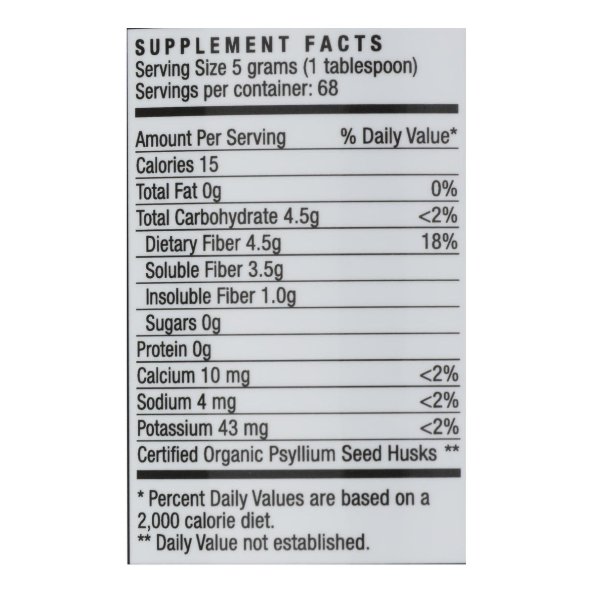 Yerba Prima Organic Psyllium - Whole Husks Supplement - 12 oz.